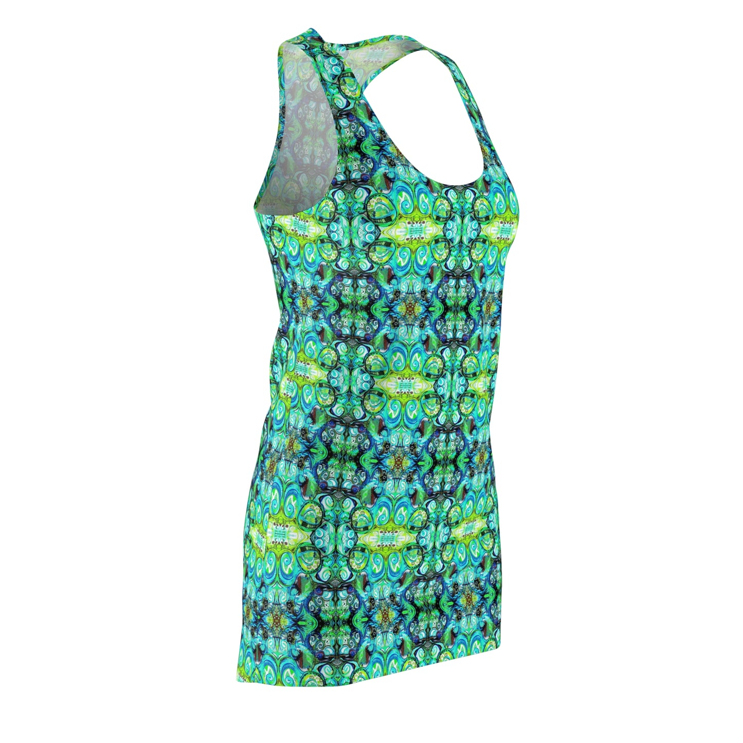 Racerback Dress: Peacock Plaid