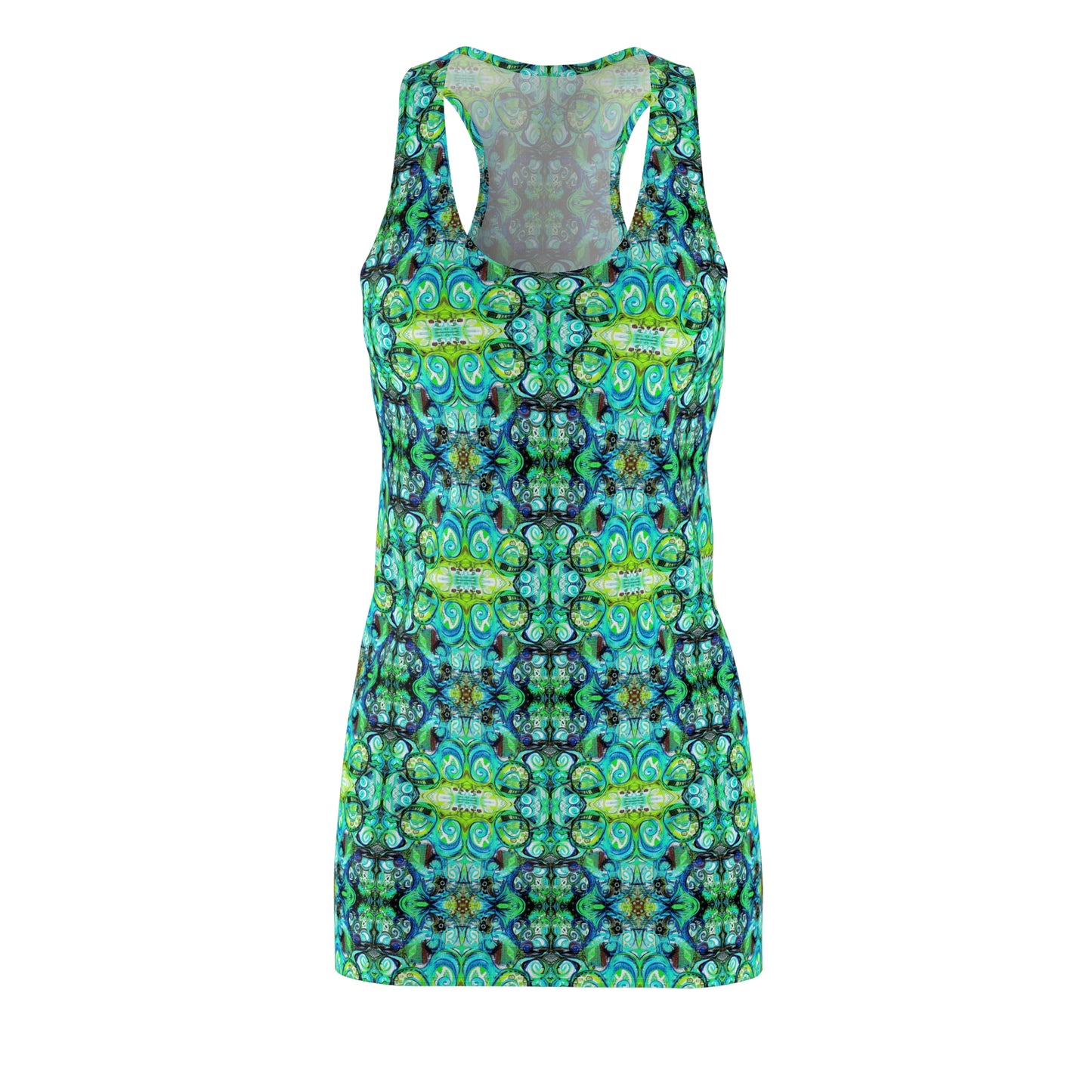 Racerback Dress: Peacock Plaid