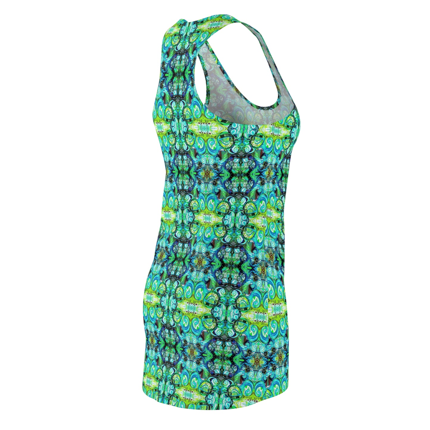 Racerback Dress: Peacock Plaid