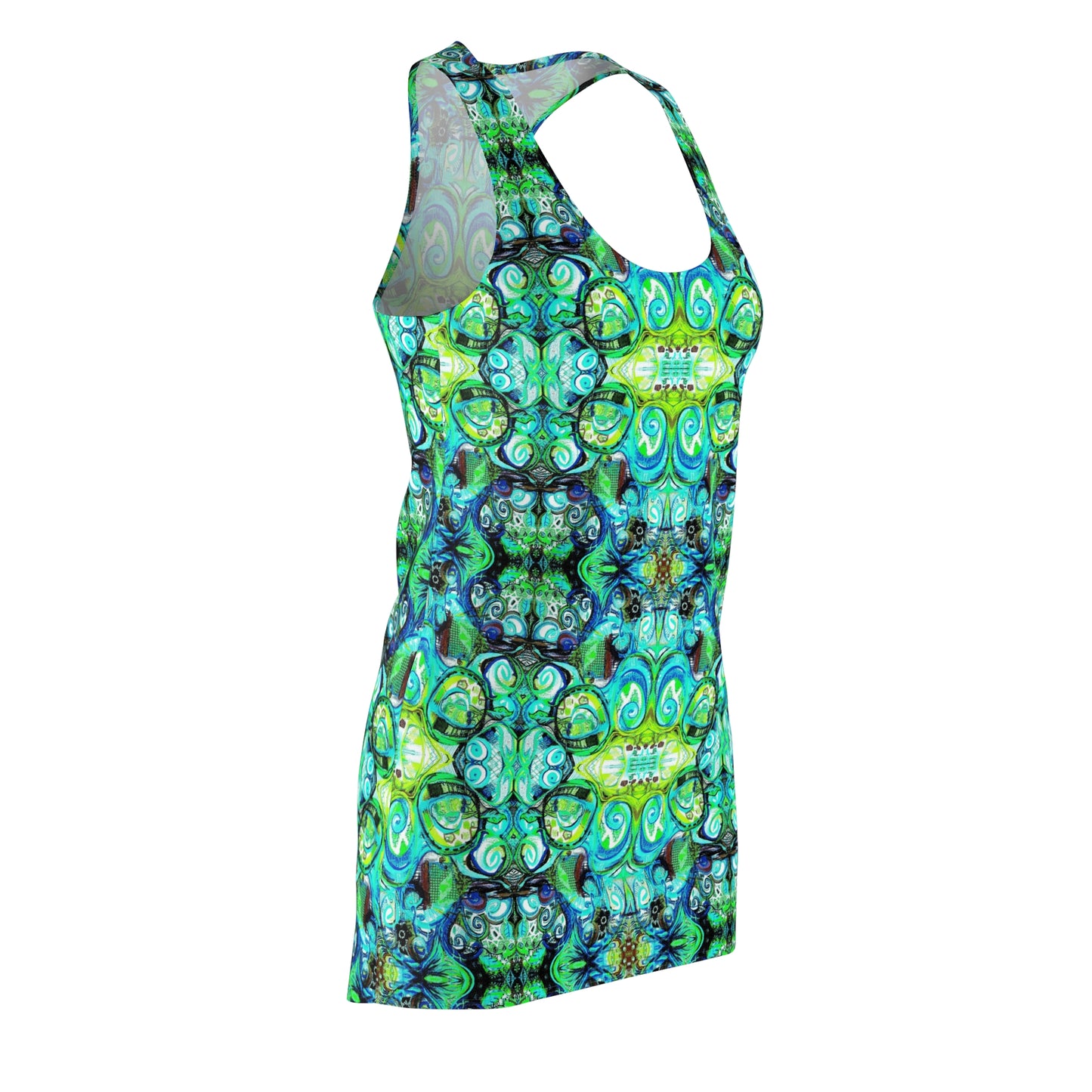Racerback Dress: Peacock Show