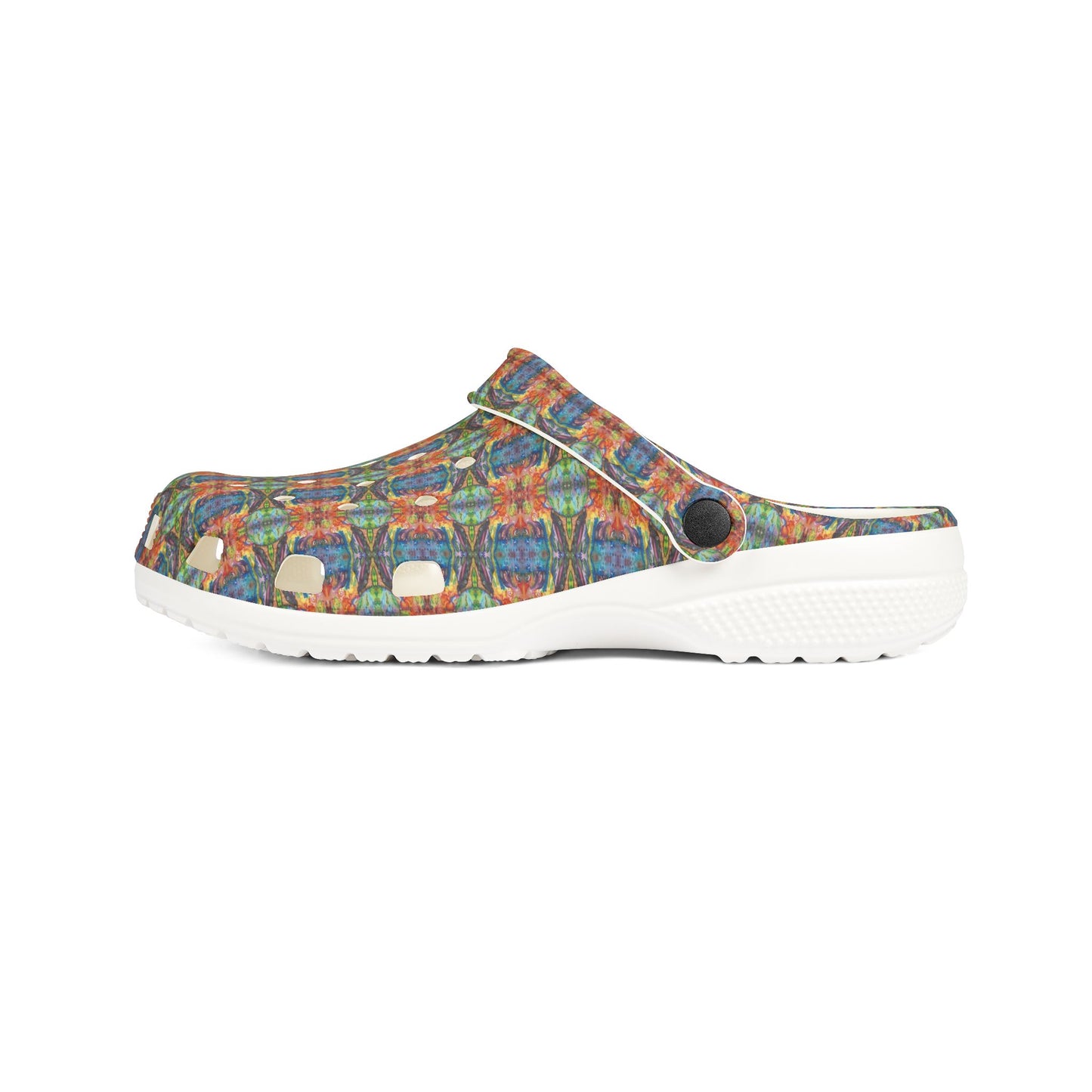 EVA Foam Rubber Shoes: Red & Blue Abstract Plaid