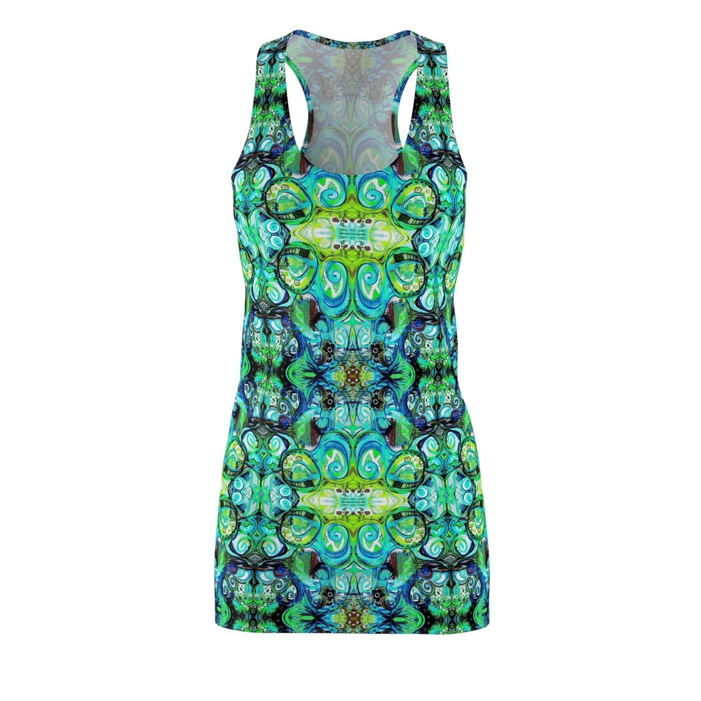 Racerback Dress: Peacock Show
