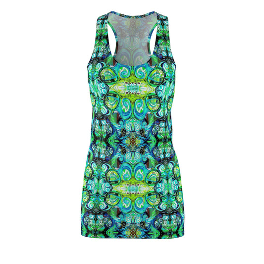 Racerback Dress: Peacock Show