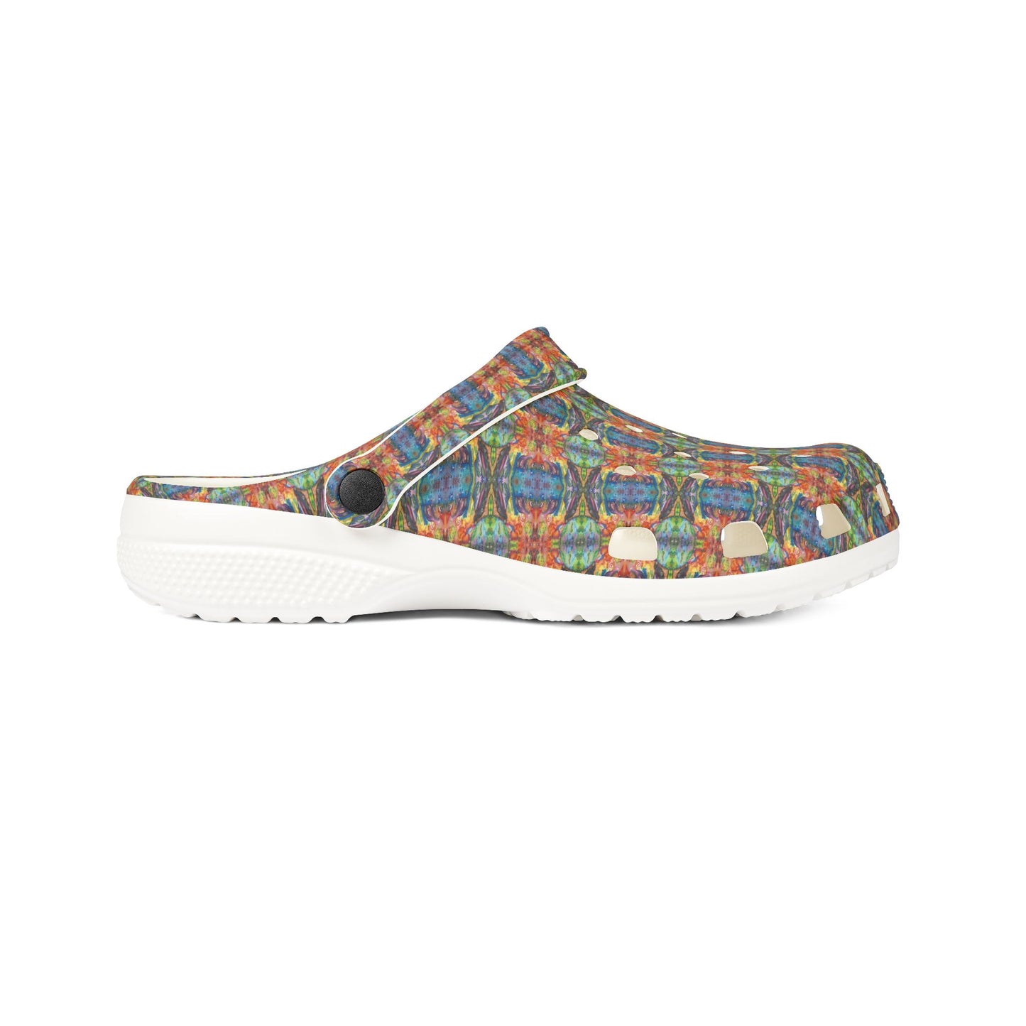 EVA Foam Rubber Shoes: Red & Blue Abstract Plaid