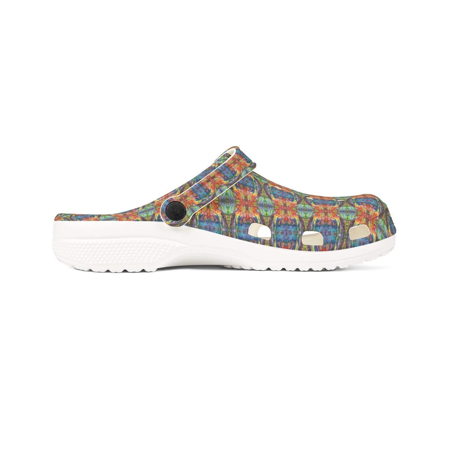 EVA Foam Rubber Shoes: Red & Blue Abstract Plaid