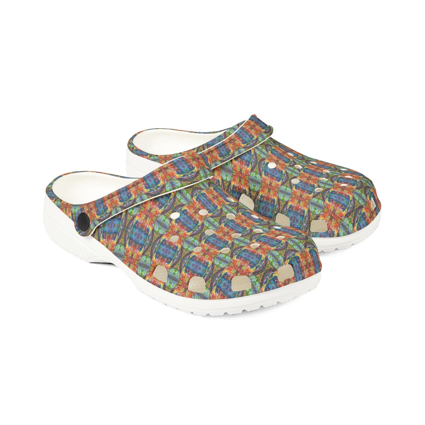 EVA Foam Rubber Shoes: Red & Blue Abstract Plaid