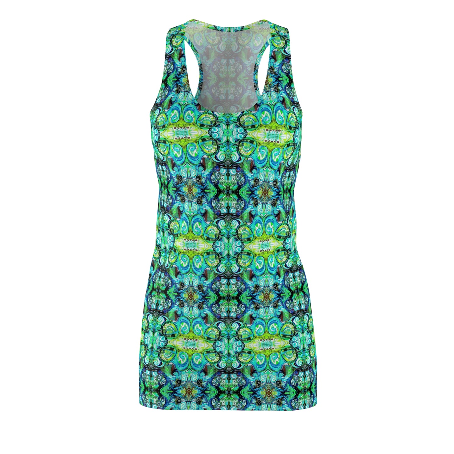 Racerback Dress: Peacock Plaid
