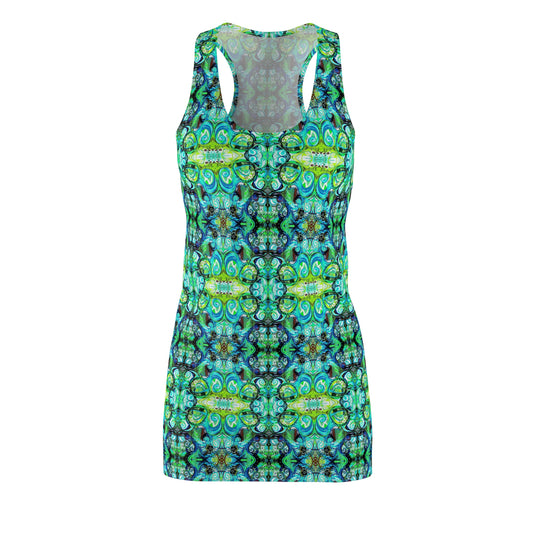Racerback Dress: Peacock Plaid