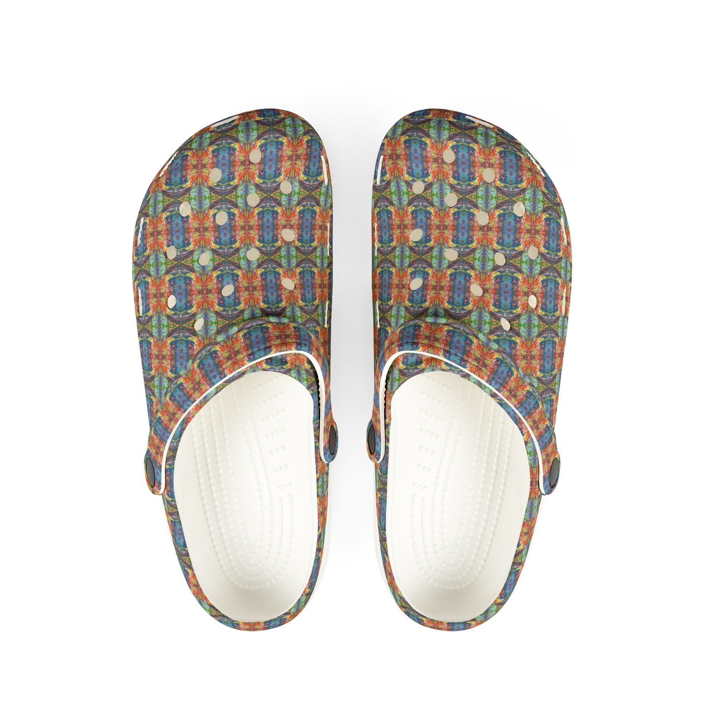EVA Foam Rubber Shoes: Red & Blue Abstract Plaid
