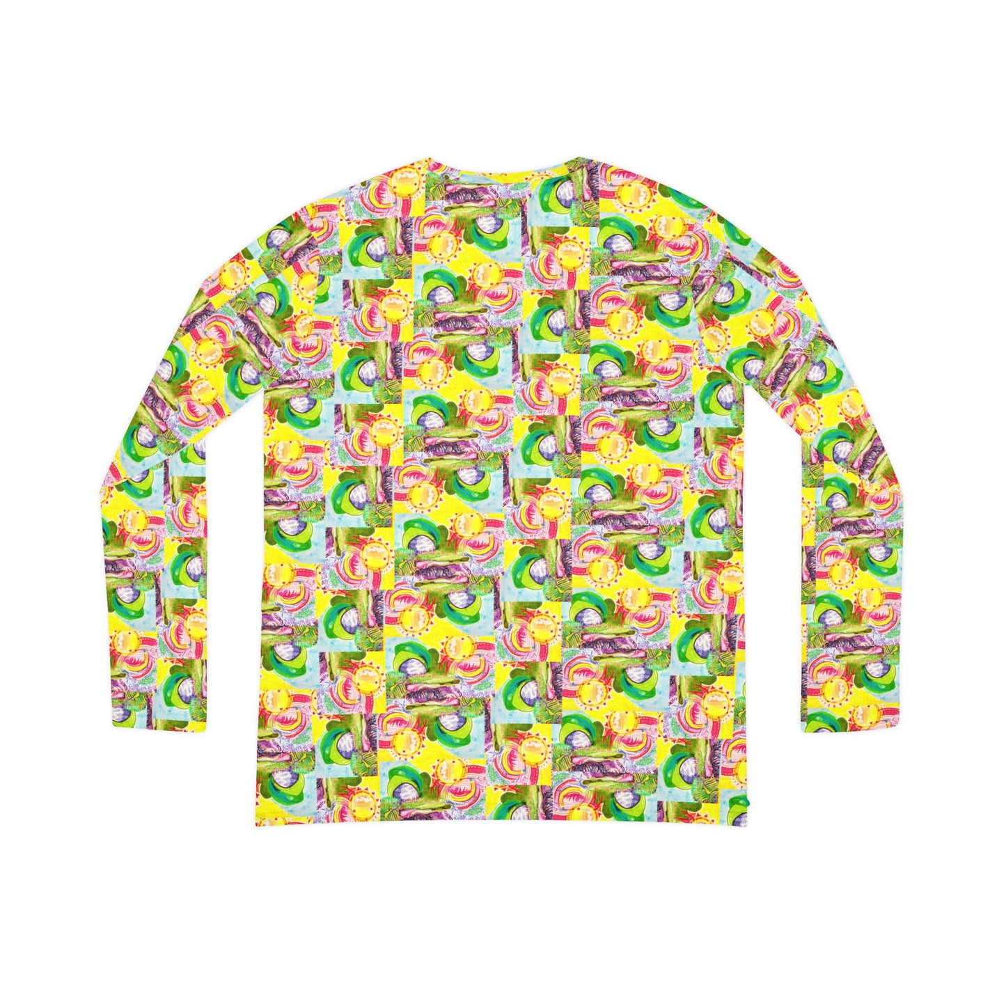 Women's Long Sleeve All-Over Print V-neck Shirt: Abstract Yellow